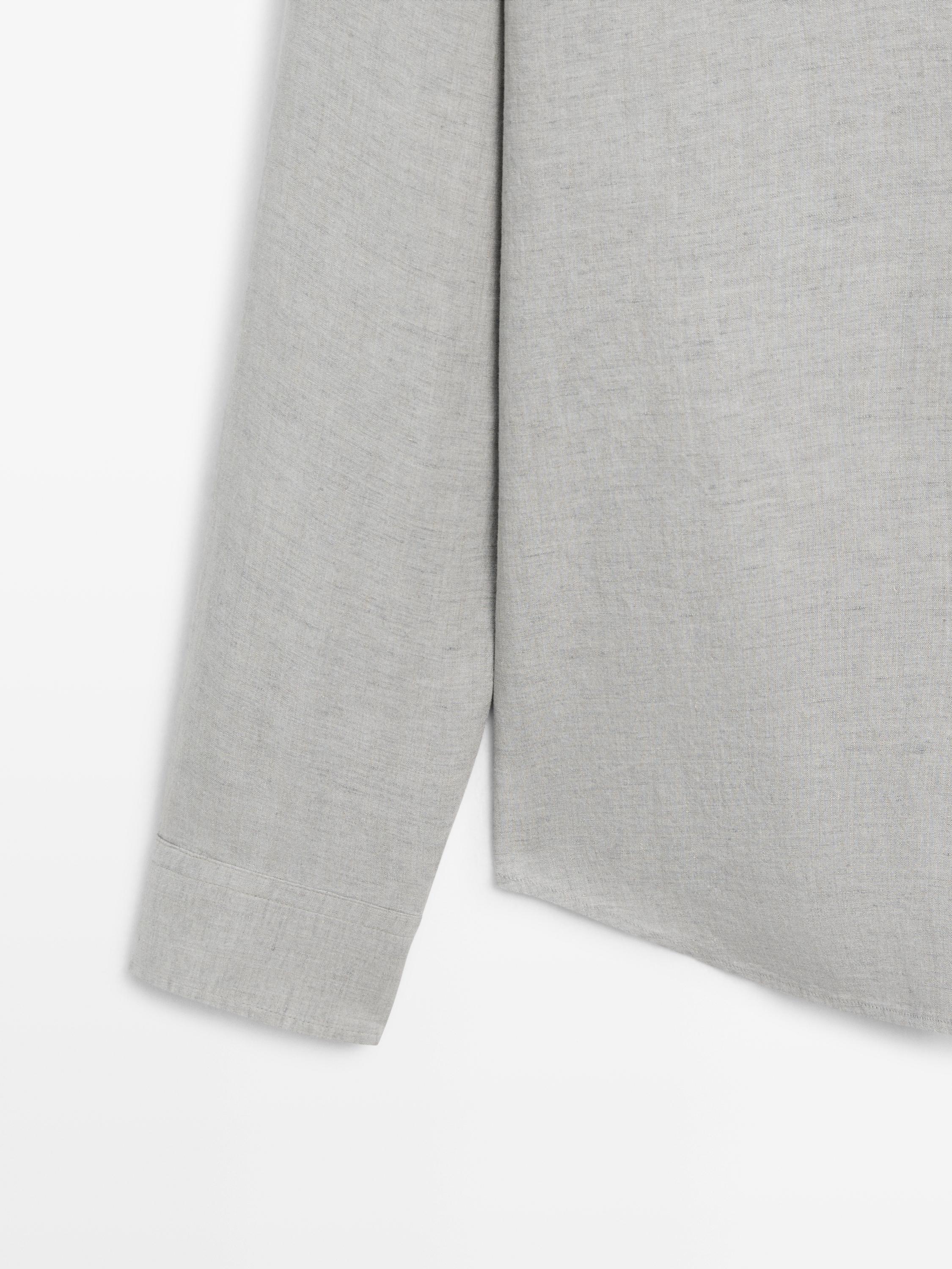 100% linen regular fit shirt with pocket